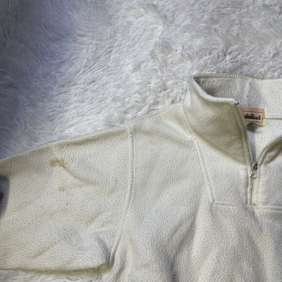 Vtg Trails End Men's Pullover Sweater Long Sleeve 1/4 Zip White M Heavy Fleece - Picture 4 of 7
